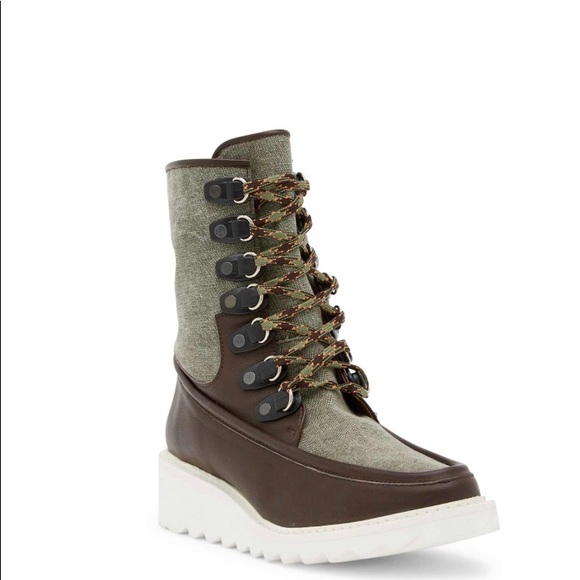 Free People Fallon Hiker Boot Green New NWT - Picture 4 of 8